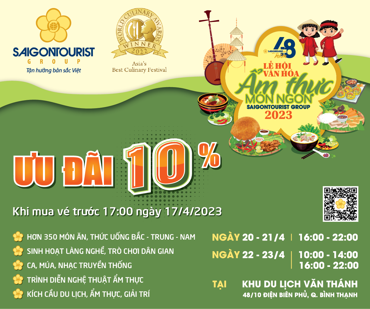 MỞ BÁN VÉ LỄ HỘI ẨM THỰC, MÓN NGON SAIGONTOURIST GROUP 2023